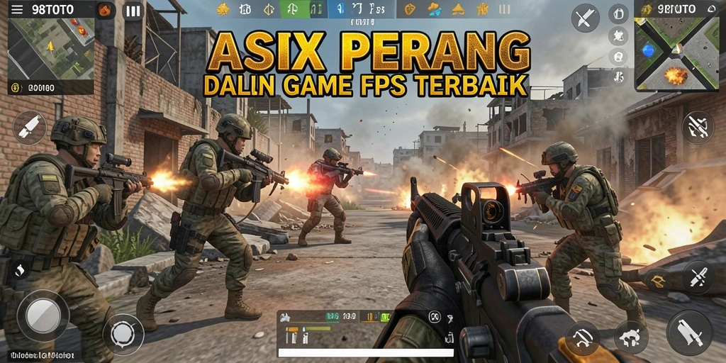 Tangkapan layar 98TOTO menunjukkan aksi tembak-menembak yang seru.