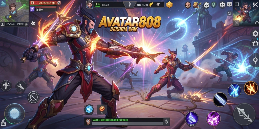 Tangkapan layar menampilkan aksi pertarungan intens di AVATAR808.