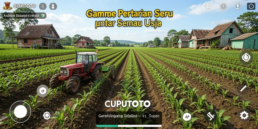 Tampilan menarik gameplay CUPUTOTO dengan aktiviti pertanian.
