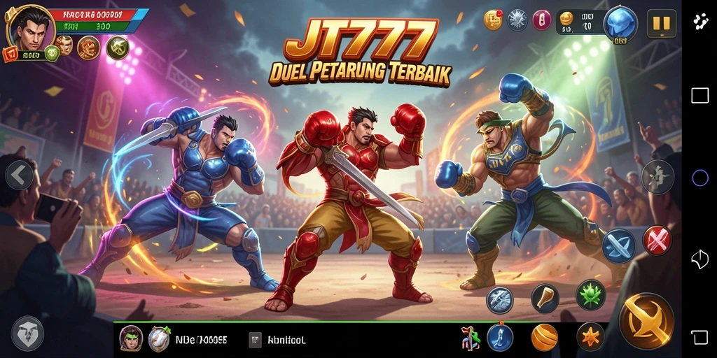 Tampilan gameplay JT777 yang mendebarkan dan menegangkan dalam pertarungan.